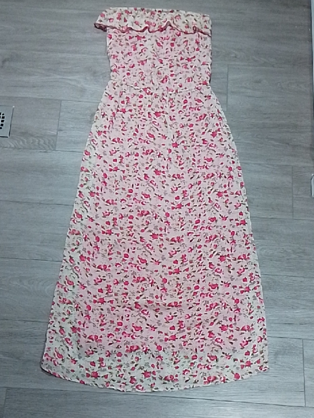 Xhilaration Bright Pink Strapless Dress